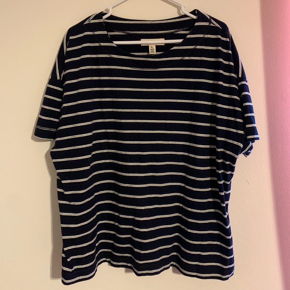 Madewell Texture & Thread Blue Striped Tee